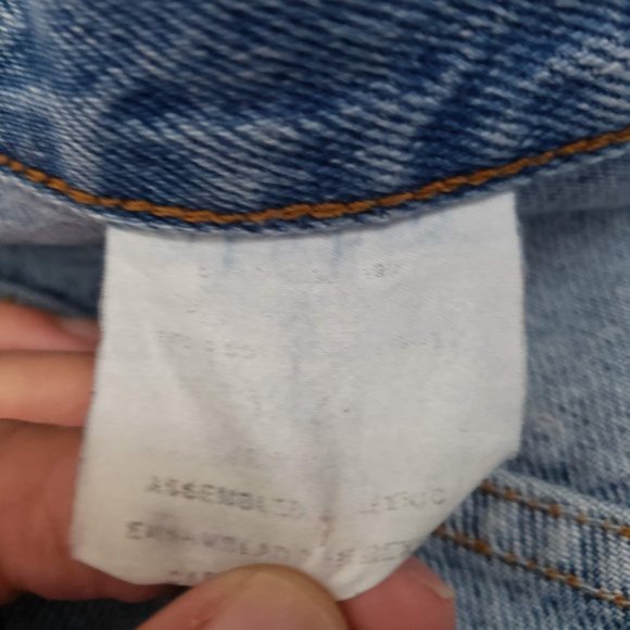 No Boundaries Frayed Hem High Rise Denim Shorts Blue Size 33 - Picture 5 of 8